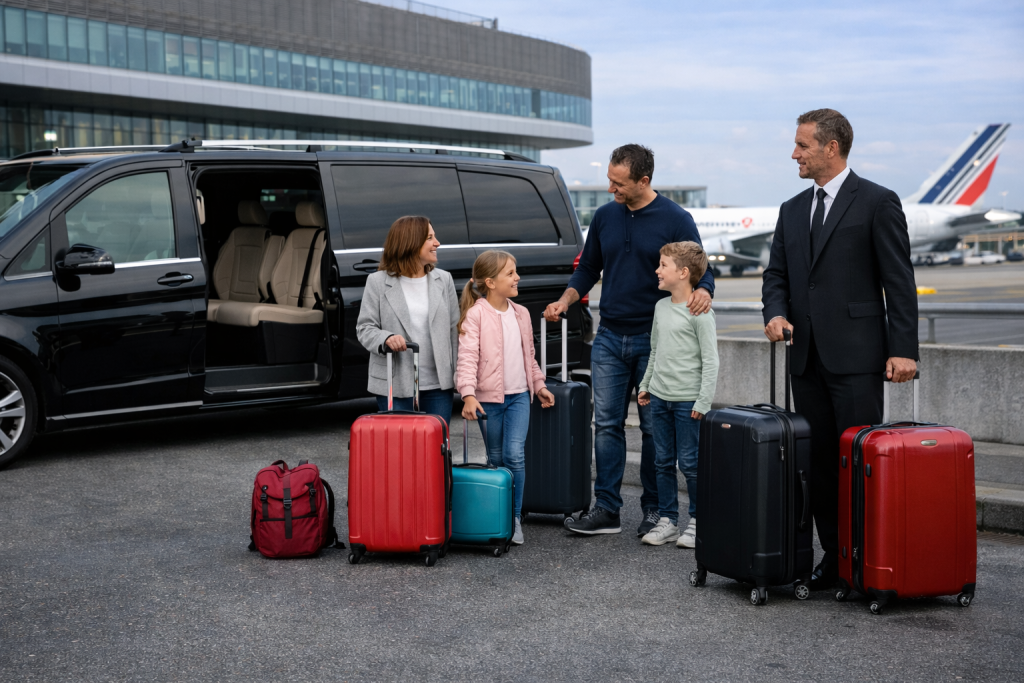 van vtc aeroport paris pour familles